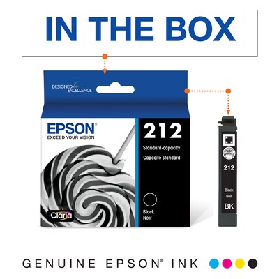 Epson T212 Black Standard Yield Ink Cartridge (T212120-S)
