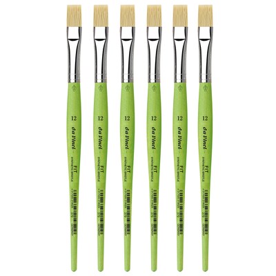 da Vinci FIT Synthetics Brush, Synthetic, Acrylic & Oil, Flat, Series 379, Size 12, 6/Pack (DVXVA379