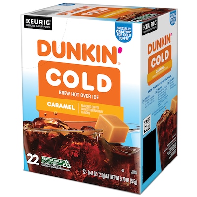 Dunkin' Cold Caramel Iced Coffee Keurig® K-Cup® Pods, Medium Dark Roast, 22/Box (5000375314)