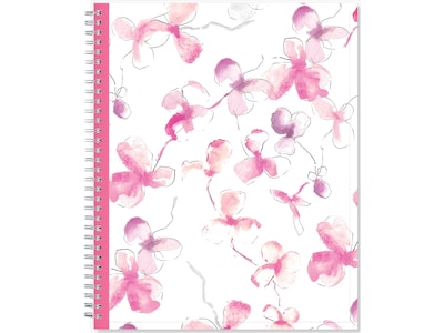 2025 Blue Sky Orchid 8.5 x 11 Weekly & Monthly Planner, Plastic Cover, White/Pink (137268-25)