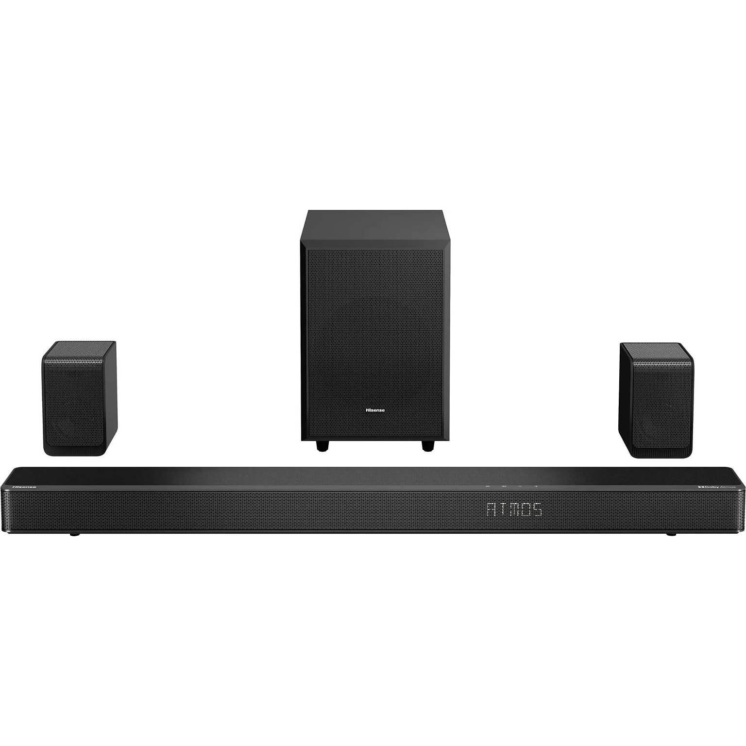 Hisense 5.1.2 Dolby ATMOS Soundbar with Wireless Rear Satellite Speakers & Wireless Subwoofer, Black (AX5125H)