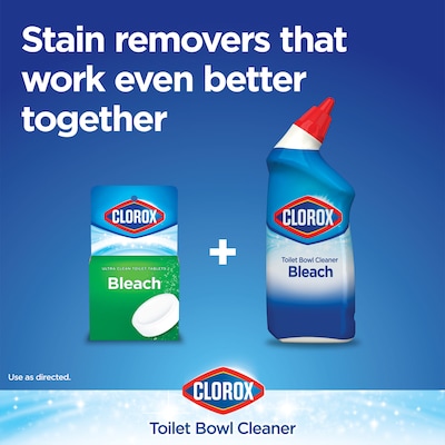 Clorox Disinfecting Toilet Bowl Cleaner with Bleach, Rain Clean Scent, 24 Oz., 2/Pack, 6 Packs/Carton (30924)