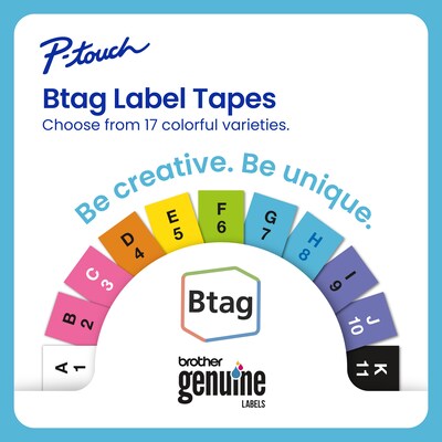 Brother P-touch Btag BTAGP35 Label Tape, 1/2" x 13.1' (12mm x 4m), White on Pink (BTAGP35)