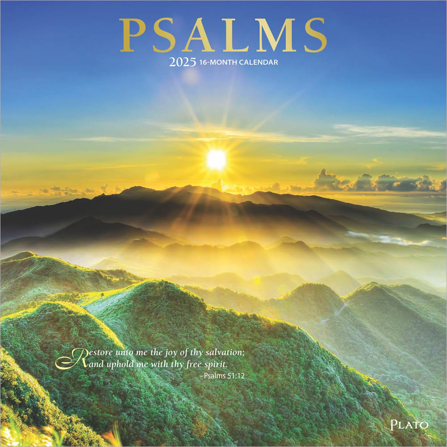 2025 Plato Psalms 12 x 24 Monthly Square Wall Calendar (9781975478841)