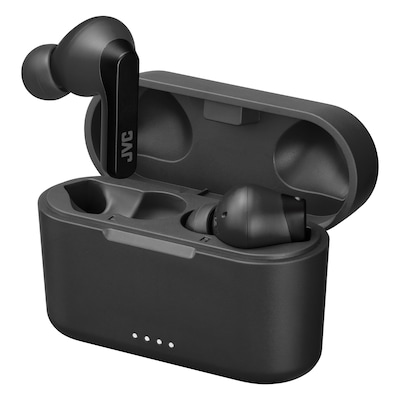 JVC RIPTIDZ True Wireless Earbuds with Charging Case, Bluetooth, Black (HAA9TB)