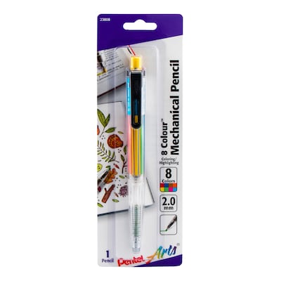 Pentel 8 Color Mechanical Pencil, 2.0mm (PTAPH158BP)