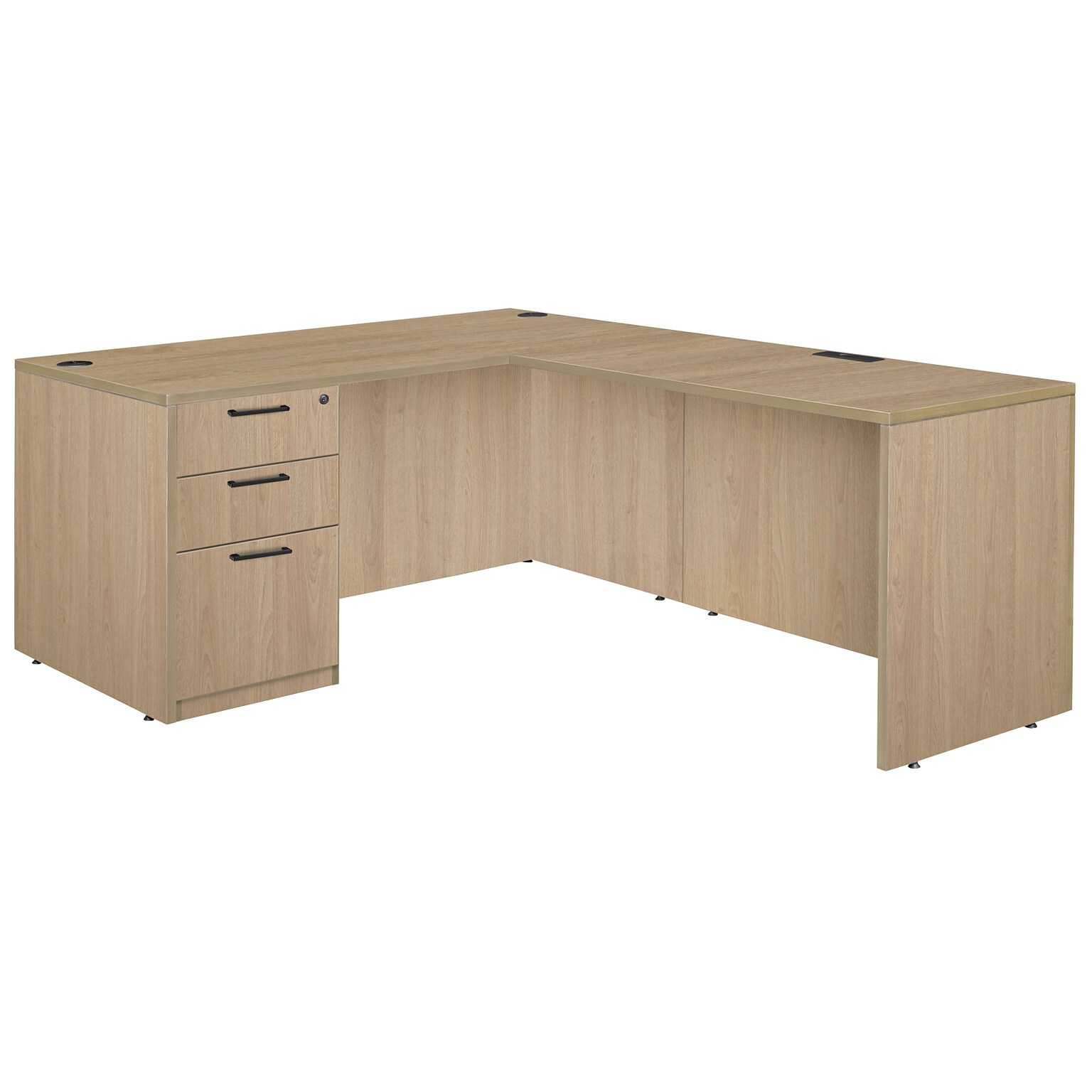 Regency Legacy 66 Desk w/ Single Full Pedestal Drawer Unit, Noble Oak (LLDSPF663047NO)