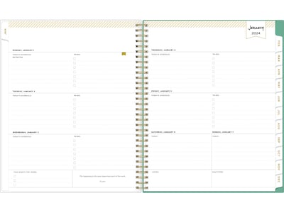 2024 Blue Sky Day Designer Peyton White 8.5 x 11 Weekly & Monthly Planner, Multicolor (103618-24)