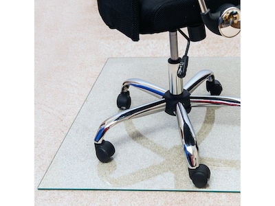 Floortex Glaciermat Carpet & Hard Floor Chair Mat, 36" x 42", Crystal Clear Glass (FC123642EG)