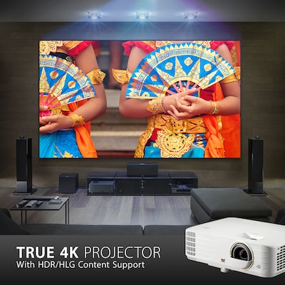 ViewSonic 4K UHD Projector with 4000 Lumens, 240Hz, 4.2ms for Home Theater and Gaming, White (PX748-