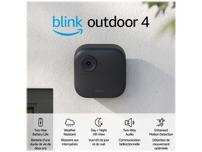 Blink Outdoor 4 Wireless Smart Security Camera System, Black (B0B1N5HW22)