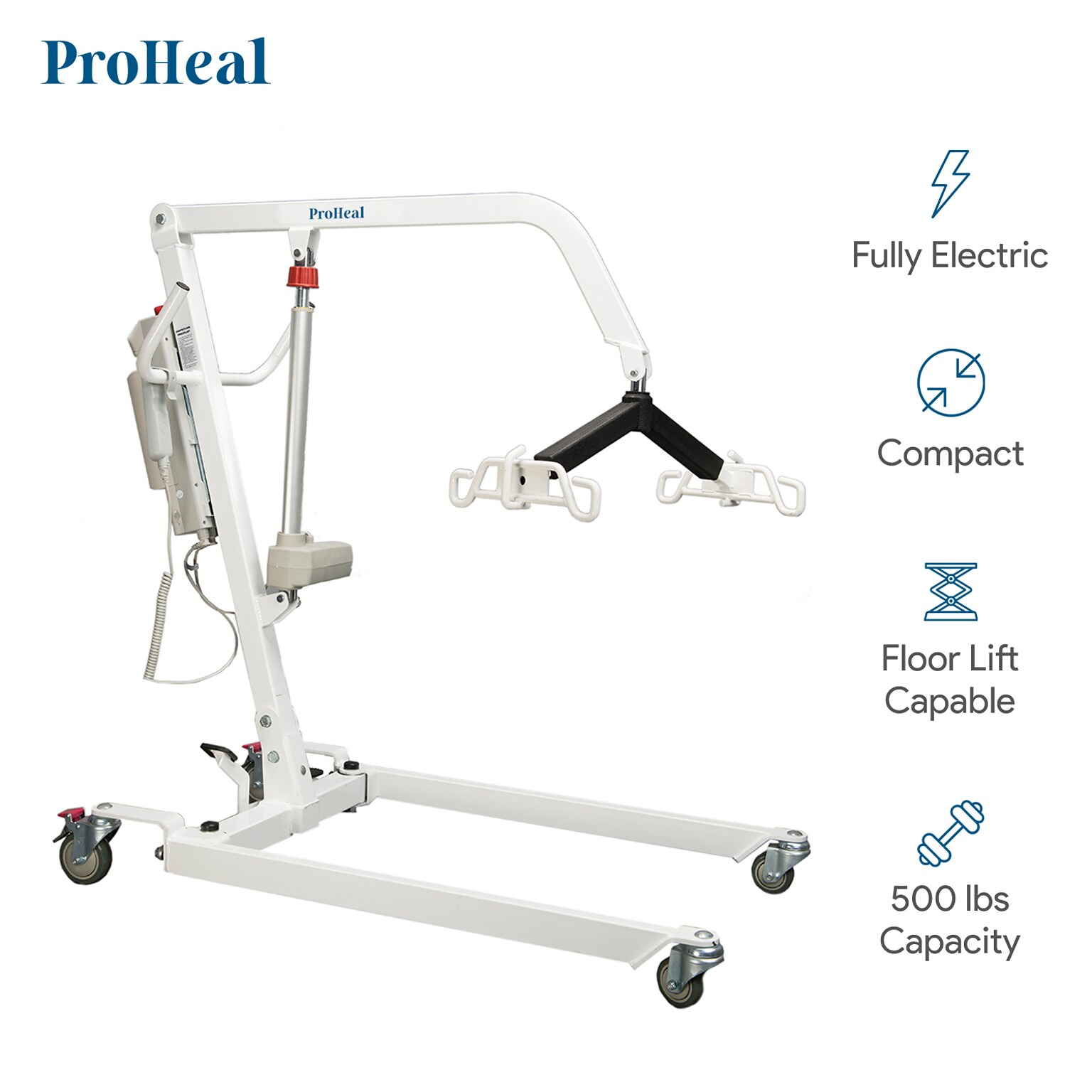 ProHeal Electric Full Body Patient Transfer, 6-Point Spreader Bar, 500 lb. Capacity (PH-33500-FBM)