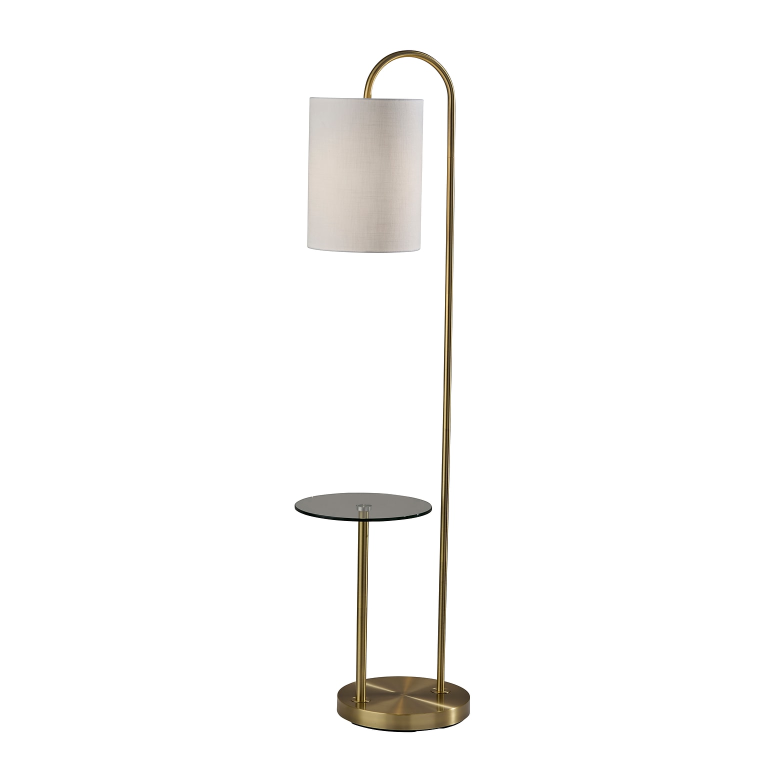 Adesso Amira 64H Antique Brass Floor Lamp with Drum Shade (4062-21)