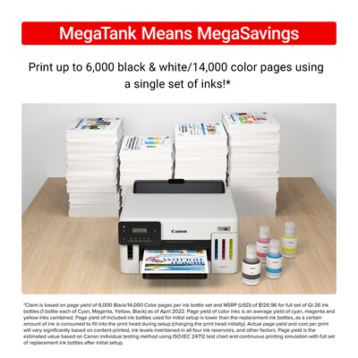 Canon Maxify GX5120 Wireless Color Print Only Megatank Inkjet Printer, Best for Home Office (6884C002AA)