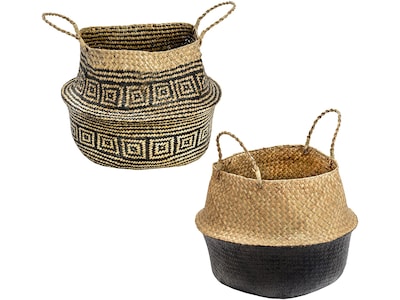 Honey-Can-Do Seagrass Nesting Baskets with Handles, Assorted Colors, 2/Set (STO-08751)