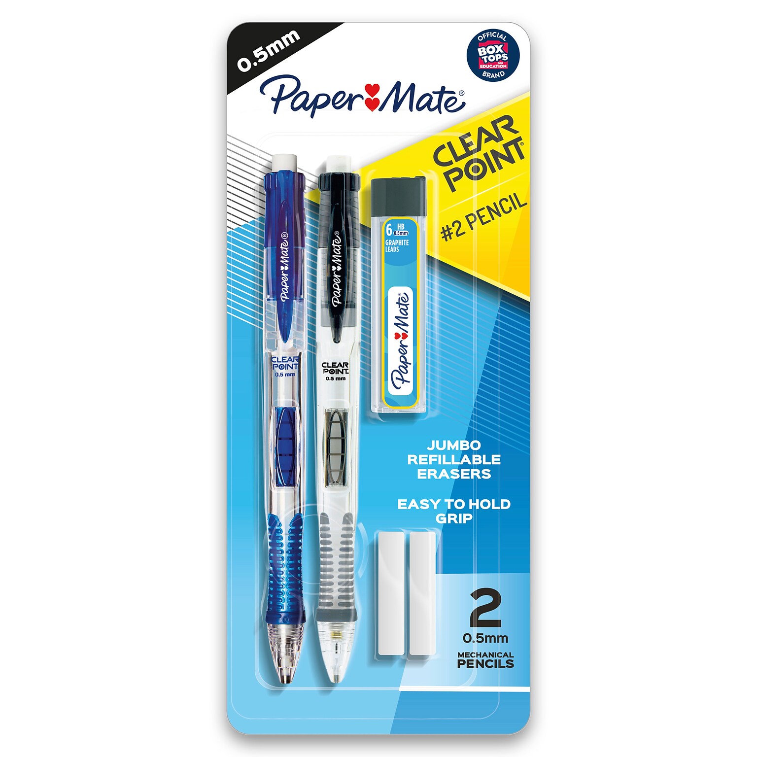 Paper Mate Clearpoint Starter Mechanical Pencil, 0.5mm, #2 Medium Lead, 2/Pack (34666PP)