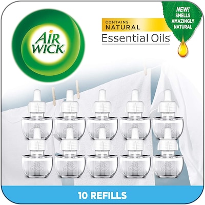 Air Wick Essential Oils Scented Oil Refill, Fresh Waters, 0.67 fl. oz., 10/Pack (01920)