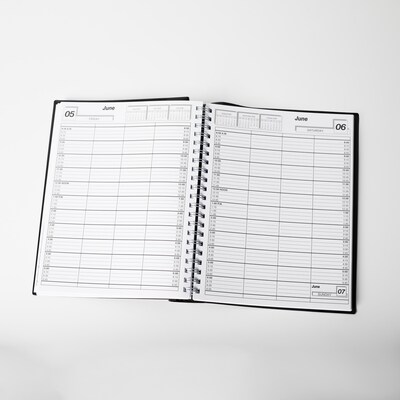 2026 Medical Arts Press® 8 1/2" x 11" 4 Column Daily Appointment Log, Black (3111526)