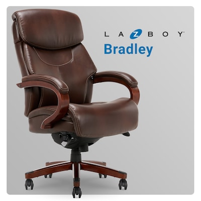 La-Z-Boy Bradley Bonded Leather Executive Chair, Roasted Chestnut (44762)