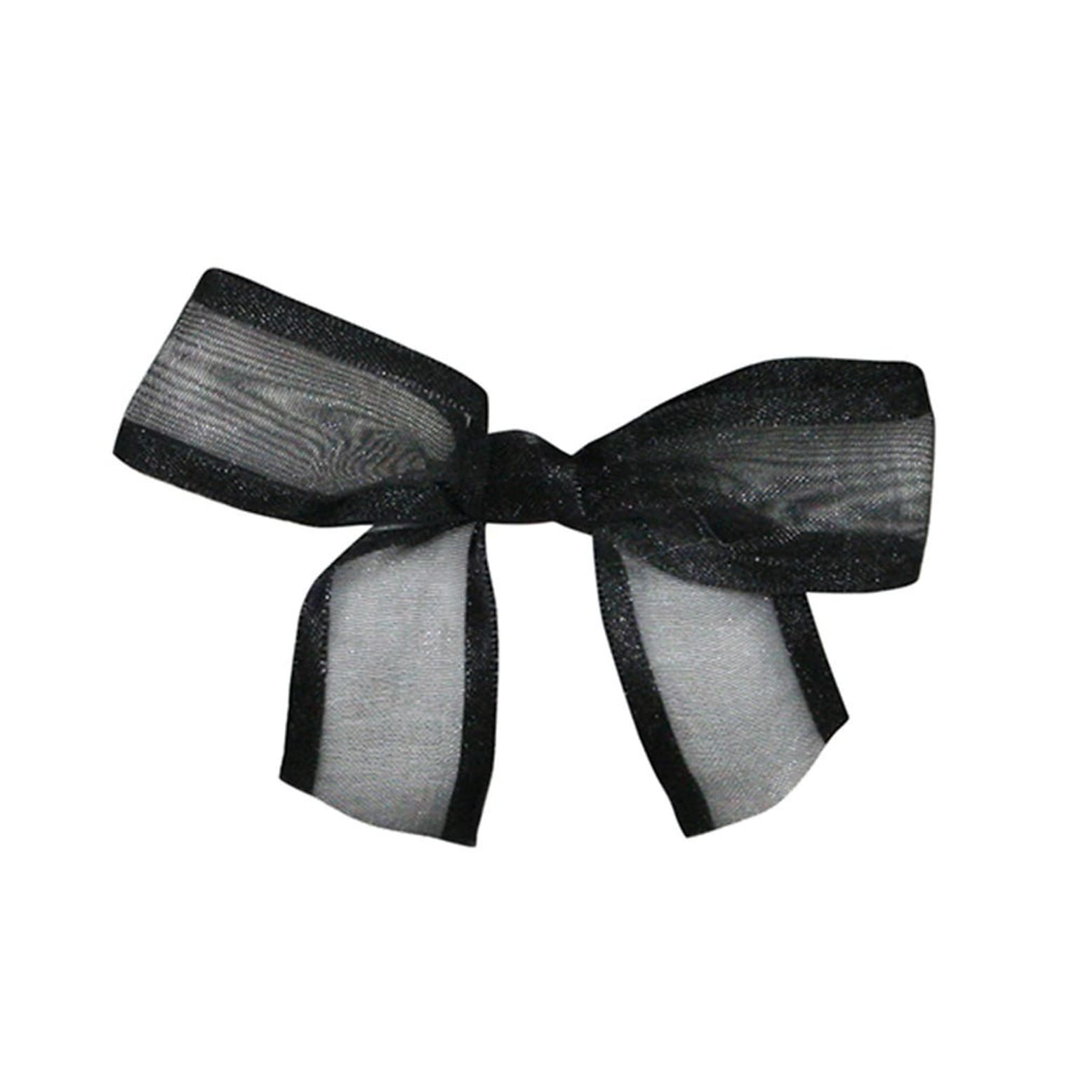 JAM Paper Satin Sheer Bows, Black Sheer, 100/Pack (52640349168)