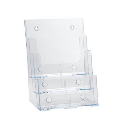 Azar Brochure Holder, 8.5 x 11, Vertical, Tabletop, Clear Plastic (252378)