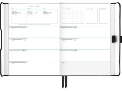 AT-A-GLANCE Foundation 5.5 x 8.5 Weekly & Monthly Planner, Faux Leather Cover, Black (FD-200-05)