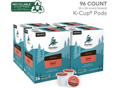 Caribou Coffee Caramel Hideaway Coffee Keurig K-Cup Pods, Medium Roast, 96/Box (736685CT)