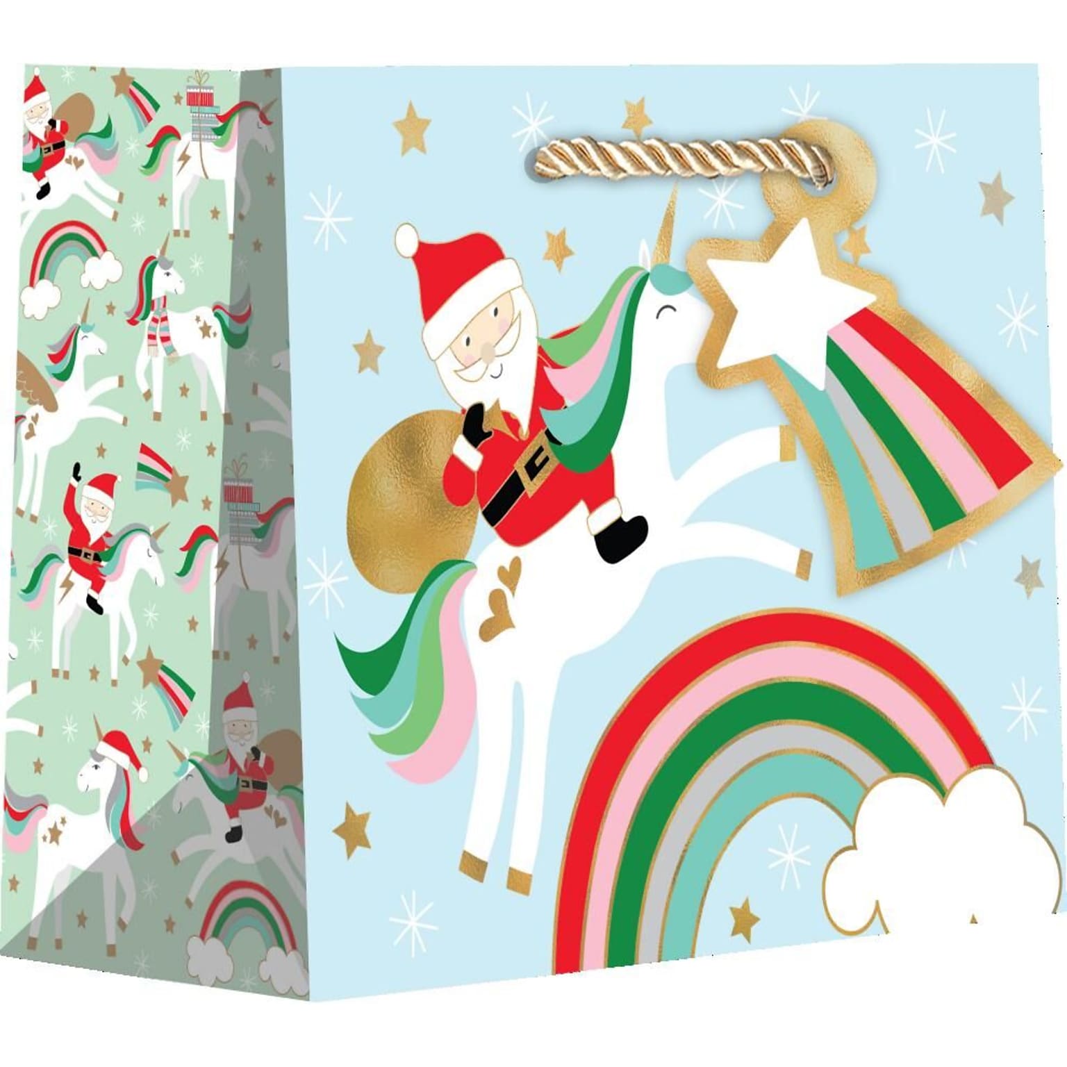 JAM Paper Small Merry Unicorns Gift Bags, Multicolored, 120/Pack (526BXST7441)