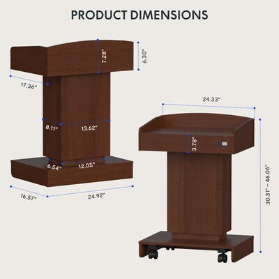 FlexiSpot EL1 Podium, Mahogany (EL1N-US)