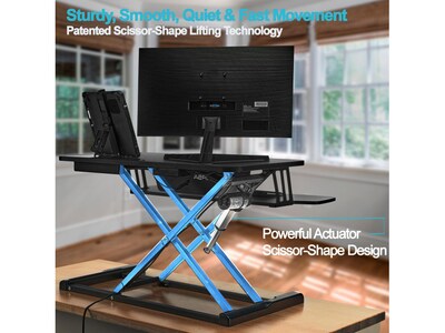 VersaDesk Power Riser 32"W Electric Adjustable Standing Desk Converter, Black (VDPR3124-BB)