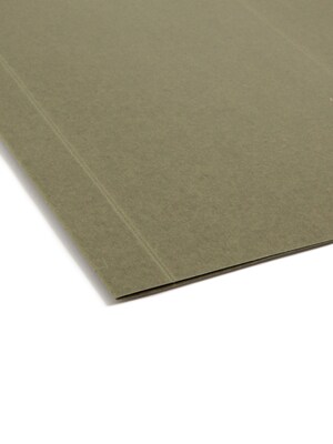Smead 100% Recycled Hanging File Folders, 2" Expansion, Letter Size, Standard Green, 25/Box (65090)