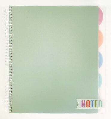 Carolina Pad Noted Premium 5-Subject Subject Notebooks, College Ruled, 150 Sheets, Assorted Colors (17514)