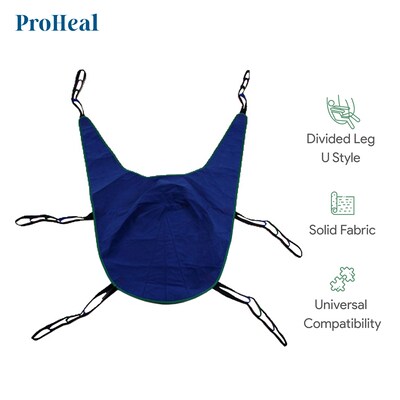 ProHeal Universal Divided Leg Lift U Sling for Patient Lifts, XX-Large, 78" x 48", Polyester (ProHeal-30103)