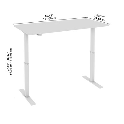 Bush Business Furniture Move 60 Series 60"W Electric Adjustable Standing Desk, Modern Hickory (M6S6030MHWK)