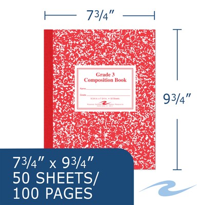 Roaring Spring Paper Products 1-Subject Composition Notebooks, 7.75 x 9.75, Wide Ruled, 50 Sheets,