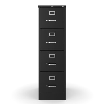 Quill Brand® 4-Drawer Vertical File Cabinet, Locking, Letter, Black, 22D (22337D)