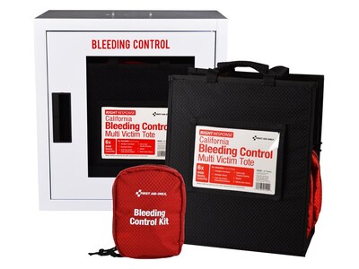 First Aid Only Bleeding Control Cabinet with Multiple Victim Tote, California AB2260, Without Alarm