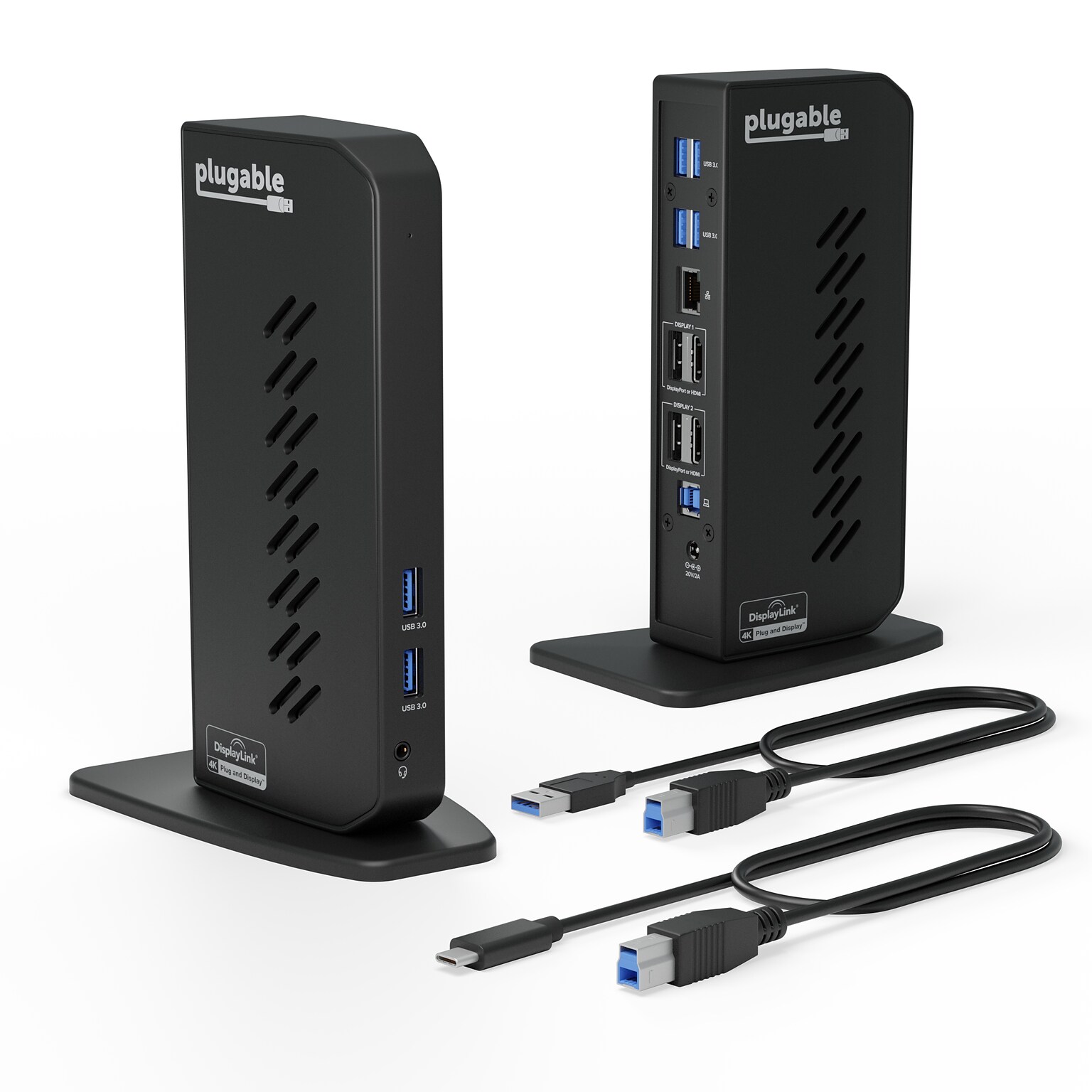 Plugable USB 3 & USB-C Dual 4K Display Docking Station with Displayport and HDMI for Windows & Mac (UD-6950Z)