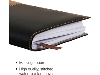 2025 Global Printed Products 3.5" x 6" Weekly & Monthly Planner, Faux Leather Cover, Black/Brown (SPLS25-BRN36)