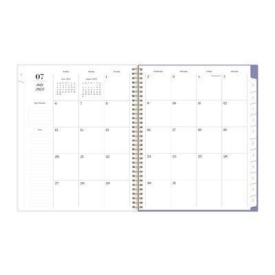 2025-2026 Blue Sky Sincerely Jules Scarletta 8.5" x 11" Academic Year Weekly & Monthly Planner, Plastic Cover, Multicolored