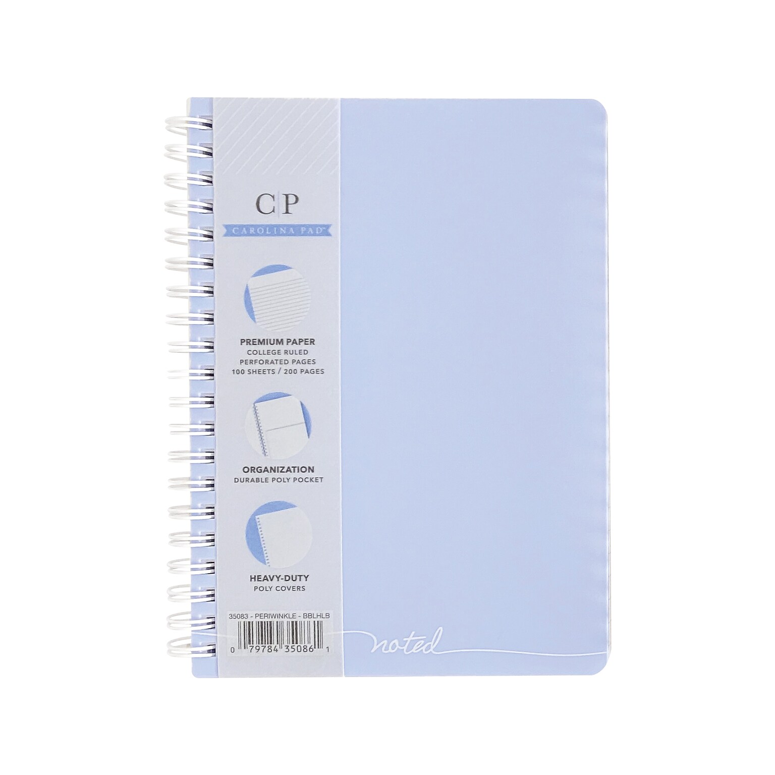 Carolina Pad Noted Executive Professional Notebook, 5.25 x 7, College-Ruled, 100 Sheets, Assorted Colors (35083)