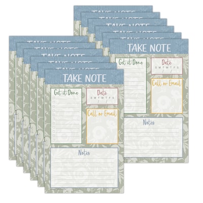 Teacher Created Resources Classroom Cottage Notepad & Refill, Multicolored, 12/Bundle (TCR7198-12)