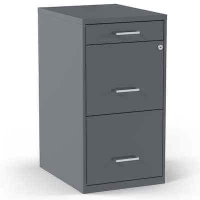Quill Brand® 3-Drawer Vertical File Cabinet, Locking, Letter, Charcoal, 18D (18606)