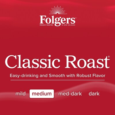 Folgers Classic Roast Ground Coffee, Medium Roast, 25.9 oz. Canister (SMU02042/2550030407)