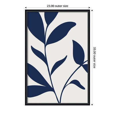 Amanti Art Modern Blue Botanical Abstract Print No 3 by The Creative Bunch Studio Wood Framed Wall Art Print, 23" x 33"