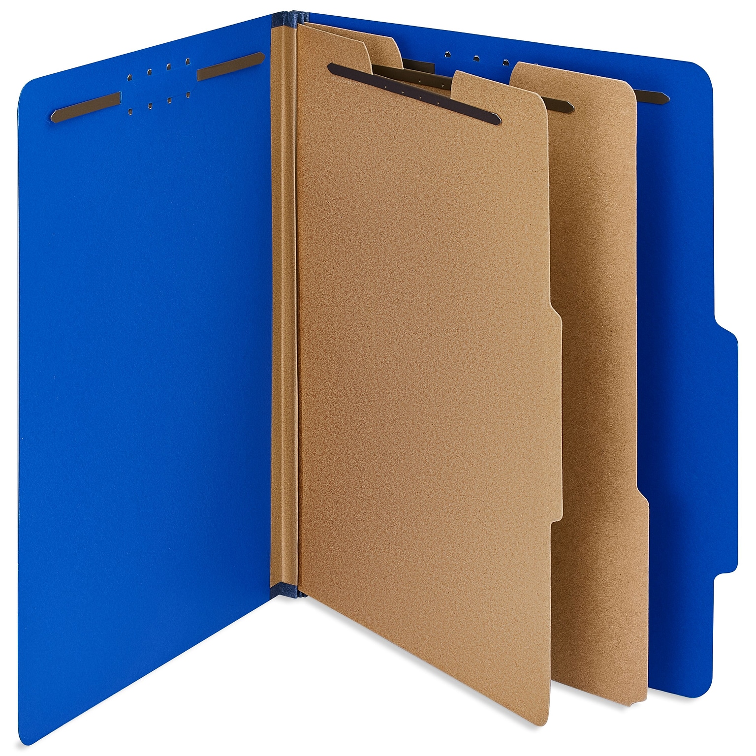 Staples 100% Recycled Heavy Duty Classification Folder, 2-Dividers, 2 Expansion, Letter Size, Dark Blue, 10/Box (ST62550)