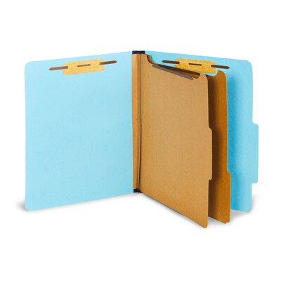 Staples® Pressboard Classification Folder, 2-Dividers, 2 1/2 Expansion, Letter Size, Light Blue, 20