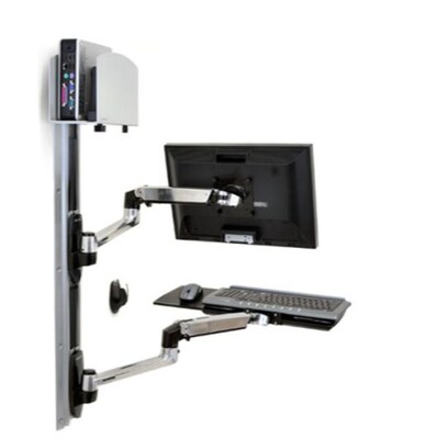 Ergotron LX Wall Mount System Polished Aluminum/Black (45-247-026)