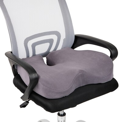 Mind Reader Memory Foam Office Chair Ergonomic Orthopedic Cushion, Gray (ORTHOCUSH-GRY)