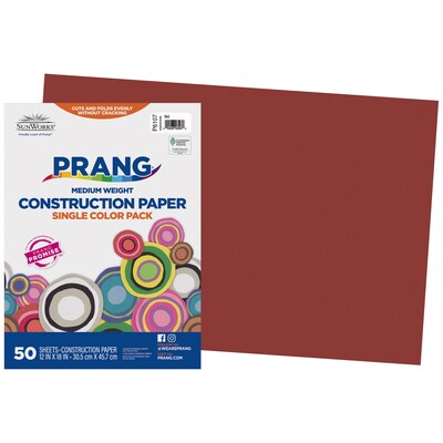 Prang 12 x 18 Construction Paper, Red, 50 Sheets/Pack (P6107-0001)